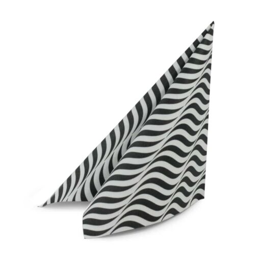 Servietten aus Linclass® Airlaid Nizza, schwarz-weiss – Bild 2