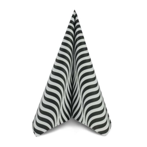 Servietten aus Linclass® Airlaid Nizza, schwarz-weiss