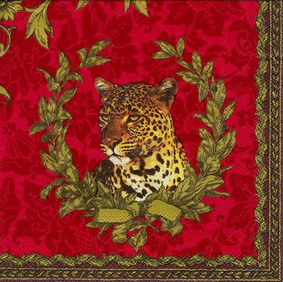 Servietten Gattopardo, red - Rarität