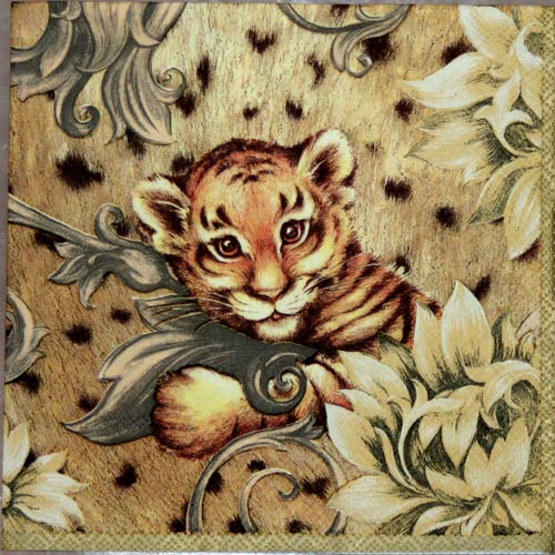 Servietten Tiger Baby cream - Rarität